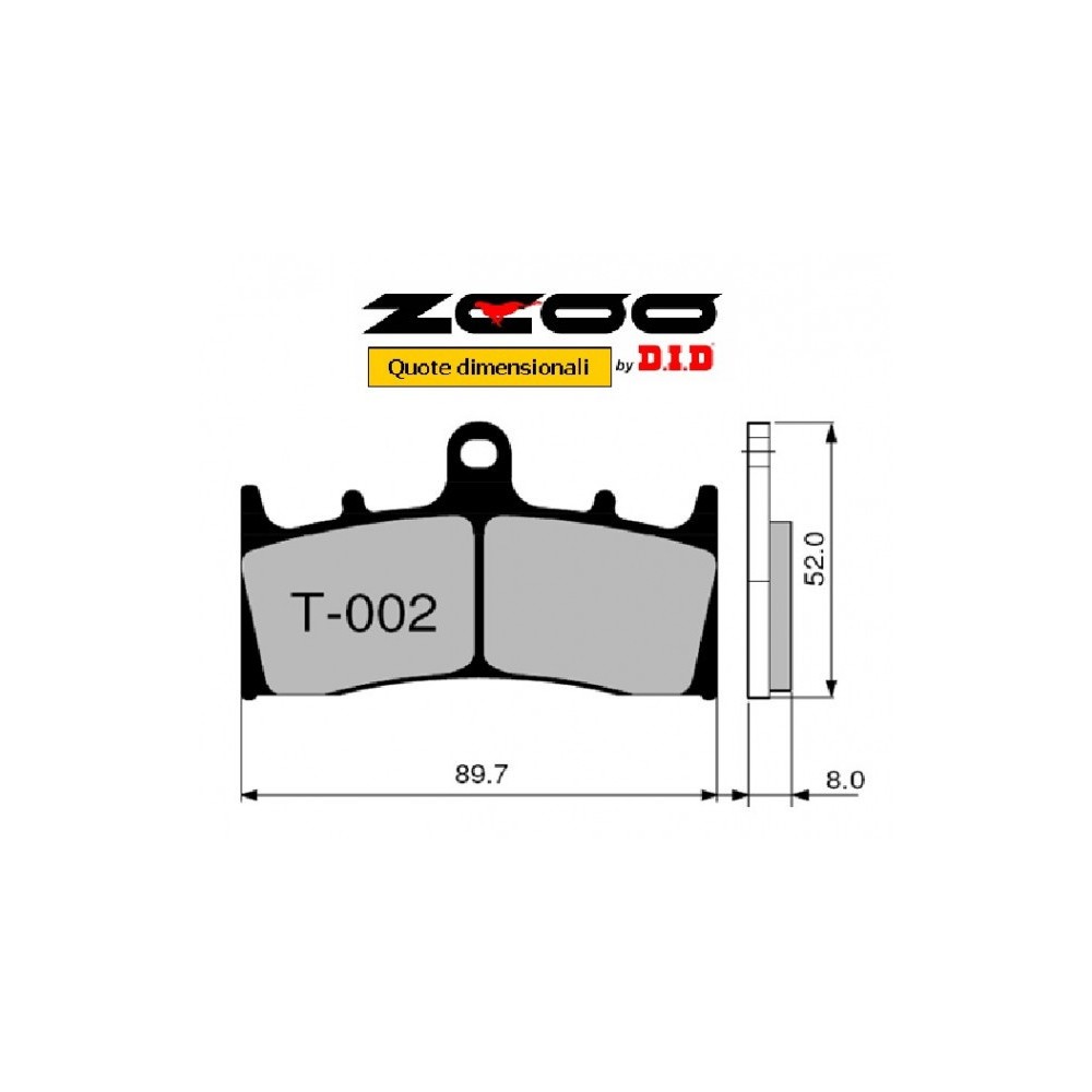 ZCOO T002 EX C - 1 COPPIA PASTIGLIE FRENO RACING PER DISCO WAVE A MARGHERITA SUZUKI 1300 GSX-R HAYABUSA 1999 2007