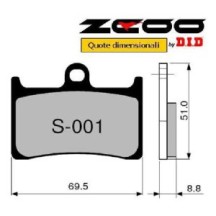 ZCOO S001 EX - 2 COPPIE PASTIGLIE FRENO RACING PER DISCO STANDARD YAMAHA 600 YZF R6 MT-07 MT-09 R1
