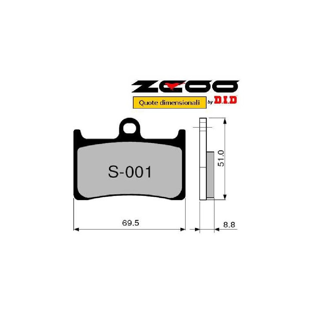 ZCOO S001 EX - 2 COPPIE PASTIGLIE FRENO RACING PER DISCO STANDARD YAMAHA 600 YZF R6 MT-07 MT-09 R1