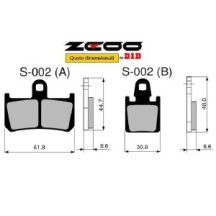 ZCOO S002 EX C - 2 COPPIE PASTIGLIE FRENO RACING PER DISCO WAVE A MARGHERITA YAMAHA 1000 YZF R1 2007 2014