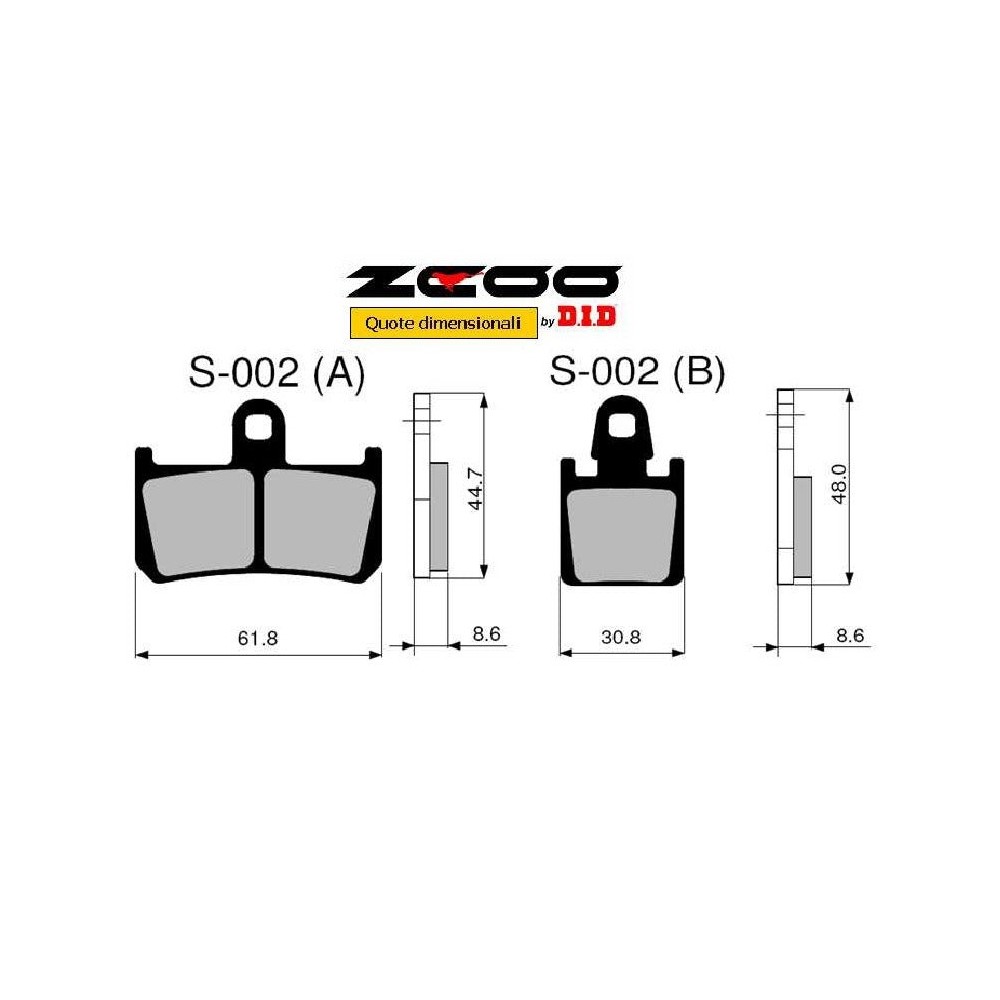ZCOO S002 EX C - 2 COPPIE PASTIGLIE FRENO RACING PER DISCO WAVE A MARGHERITA YAMAHA 1000 YZF R1 2007 2014