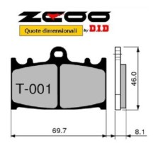 ZCOO T001 EX C - 2 COPPIE PASTIGLIE FRENO RACING PER DISCO WAVE A MARGHERITA SUZUKI 600 750 GSX-R KAWASAKI 1000 KLZ VERSYS