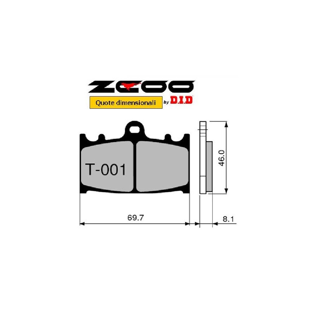ZCOO T001 EX C - 2 COPPIE PASTIGLIE FRENO RACING PER DISCO WAVE A MARGHERITA SUZUKI 600 750 GSX-R KAWASAKI 1000 KLZ VERSYS