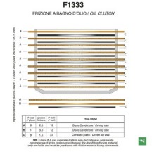 F1333AC NEWFREN - KIT FRIZIONE COMPLETA DISCHI GUARNITI + DISCHI CONDOTTI DUCATI MONSTER 400 600 750