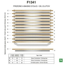 F1341AC NEWFREN - KIT FRIZIONE COMPLETA DISCHI GUARNITI + DISCHI CONDOTTI DUCATI 821 HYPERMOTARD MONSTER