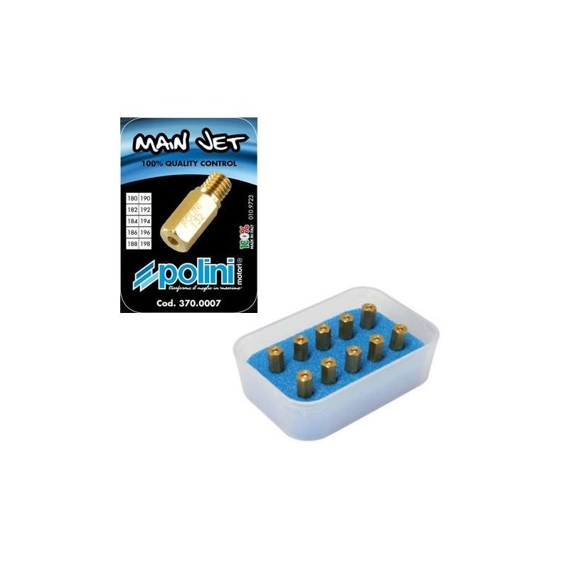 370.0007 SET 10 GETTI POLINI PER CARBURATORE KEIHIN / CP / PWK 180/198 INCREMENTO 2