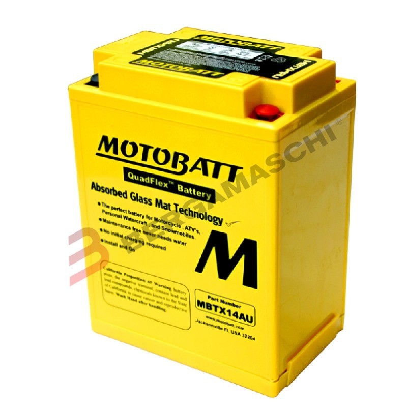 MBTX14AU BATTERIA MOTOBATT SIGILLATA 12V 16,5 Ah HONDA XRV AFRICA TWIN 750 1990-1992 / TRIUMPH TIGER SPORT 1050 2013-2021