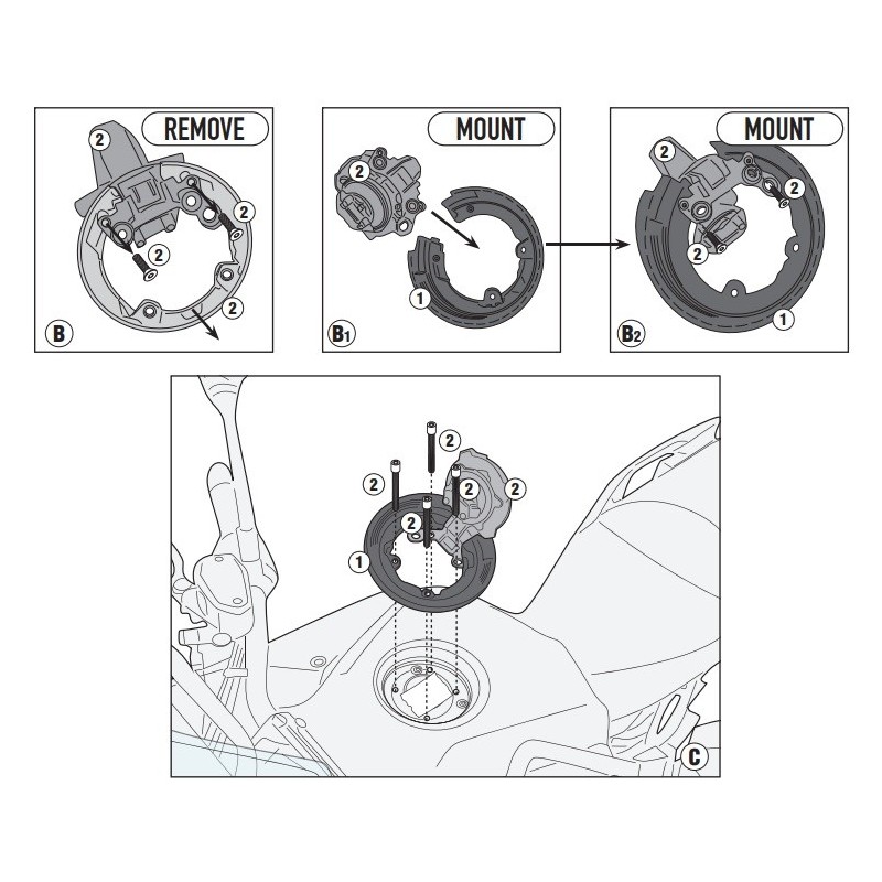 Givi Flangia Metallica BF36 Per Serbatoio - Specifica Per Borse Da Motociclo, Durevole E Robusta - Foto 2