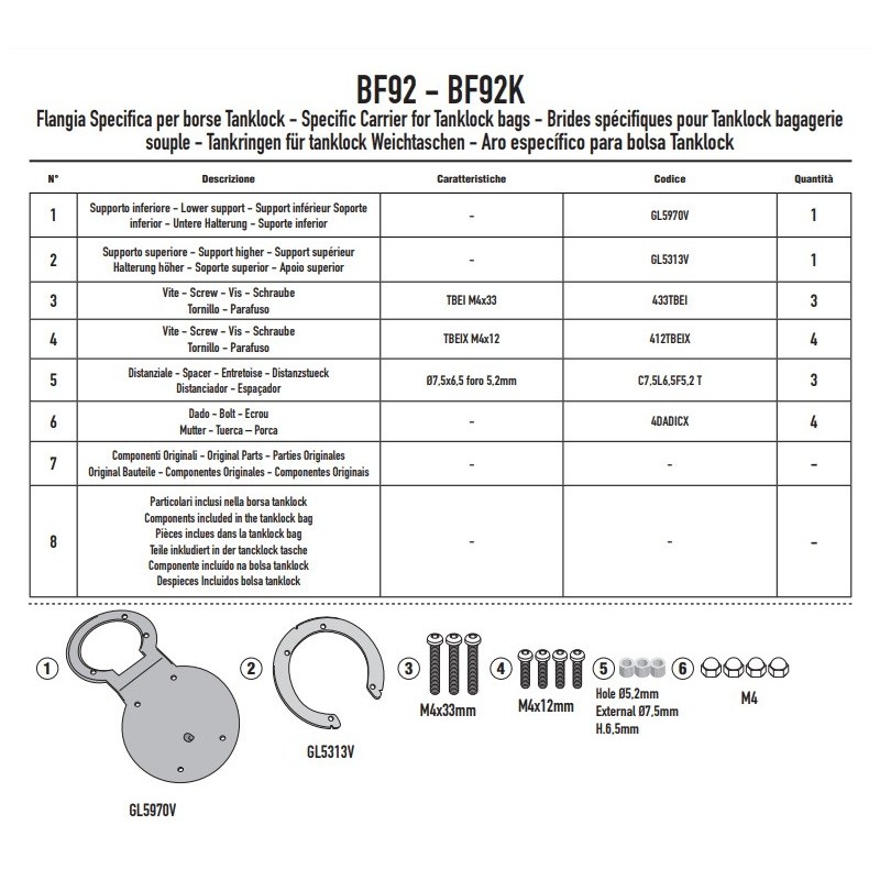 Flangia Serbatoio Pro Per Borse Con Sistema Quick Lock Su Varie BMW - Foto 11