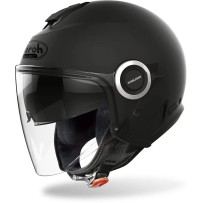 HE11 AIROH HELIOS CASCO JET MOTO SCOOTER DOPPIA VISIERA NERO OPACO