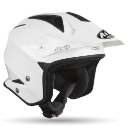 TRRS14 AIROH TRR S CASCO JET MOTO SCOOTER TRIAL OFF ROAD BIANCO LUCIDO - S