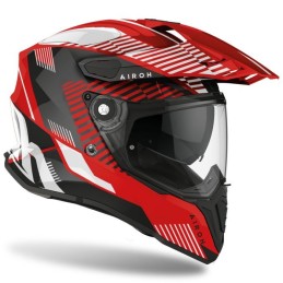 CMM55 AIROH COMMANDER BOOST CASCO ENDURO MOTO ROAD ROSSO LUCIDO