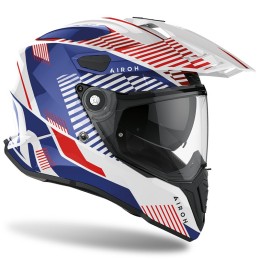 CMM18 AIROH COMMANDER BOOST CASCO ENDURO MOTO ROAD BIANCO/BLU LUCIDO