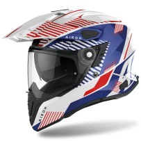 CMM18 AIROH COMMANDER BOOST CASCO ENDURO MOTO ROAD BIANCO/BLU LUCIDO