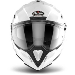 CM14 AIROH COMMANDER CASCO ENDURO MOTO ROAD BIANCO LUCIDO - S