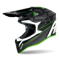 WRM33 AIROH WRAAP MOOD CASCO ENDURO CROSS OFF ROAD GREEN MATT