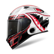 VATD38 AIROH VALOR TOUCHDOWN CASCO MOTO INTEGRALE WHITE/RED GLOSS - M