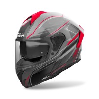SP2SH55 AIROH SPARK 2 SHADOW CASCO MOTO INTEGRALE DOPPIA VISIERA RED GLOSS