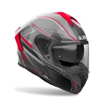 SP2SH55 AIROH SPARK 2 SHADOW CASCO MOTO INTEGRALE DOPPIA VISIERA RED GLOSS