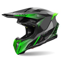 TW3S33 AIROH TWIST 3 SHARD CASCO ENDURO CROSS OFF ROAD GREEN GLOSS