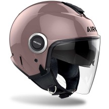 HE654 AIROH HELIOS CASCO JET MOTO SCOOTER DOPPIA VISIERA METALLIC ROSE