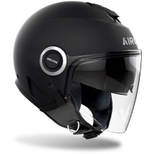 HE611 AIROH HELIOS CASCO JET MOTO SCOOTER DOPPIA VISIERA BLACK MATT