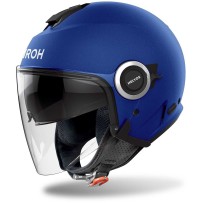 HE619 AIROH HELIOS CASCO JET MOTO SCOOTER DOPPIA VISIERA BLUE MATT