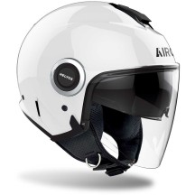HE614 AIROH HELIOS CASCO JET MOTO SCOOTER DOPPIA VISIERA WHITE GLOSS