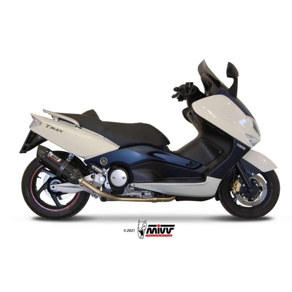 Y.018.L9 MIVV TERMINALE DI SCARICO MARMITTA SUONO NERO YAMAHA T-MAX 500 2001 2002 2003 2004