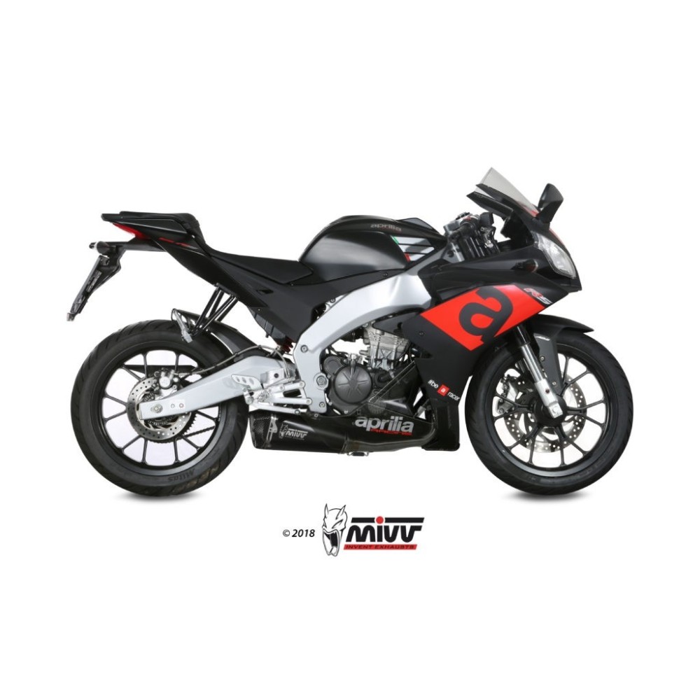 A.011.LDRB MIVV TERMINALE DI SCARICO MARMITTA DELTA RACE NERO APRILIA TUONO 125 2017 2018 2019 2020