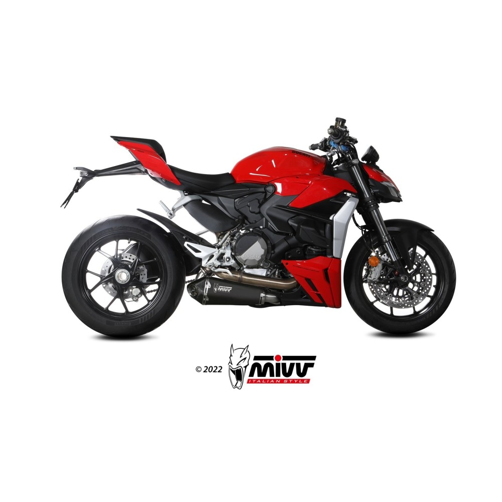 D.046.LDRB MIVV TERMINALE DI SCARICO MARMITTA DELTA RACE NERO DUCATI STREETFIGHTERS V2 955 2022 2023