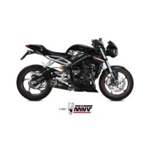 T.019.LDRB MIVV TERMINALE DI SCARICO MARMITTA DELTA RACE NERO TRIUMPH STREET TRIPLE 660 S 2017 2018