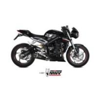 T.019.LDRB MIVV TERMINALE DI SCARICO MARMITTA DELTA RACE NERO TRIUMPH STREET TRIPLE 660 S 2017 2018