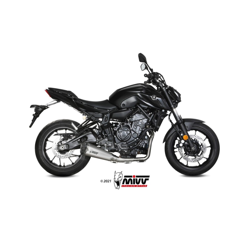 Y.074.LDRX MIVV TERMINALE DI SCARICO MARMITTA DELTA RACE INOX YAMAHA MT-07 700 2021 2022 2023 2024