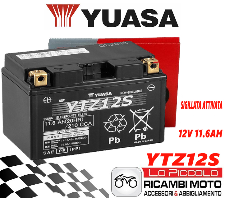 Batteria Yuasa YTZ12S Precaricata Sigillata Per Moto Guzzi MGS 1 1000 (2004-2007) - Pronta All'uso! - Foto 9