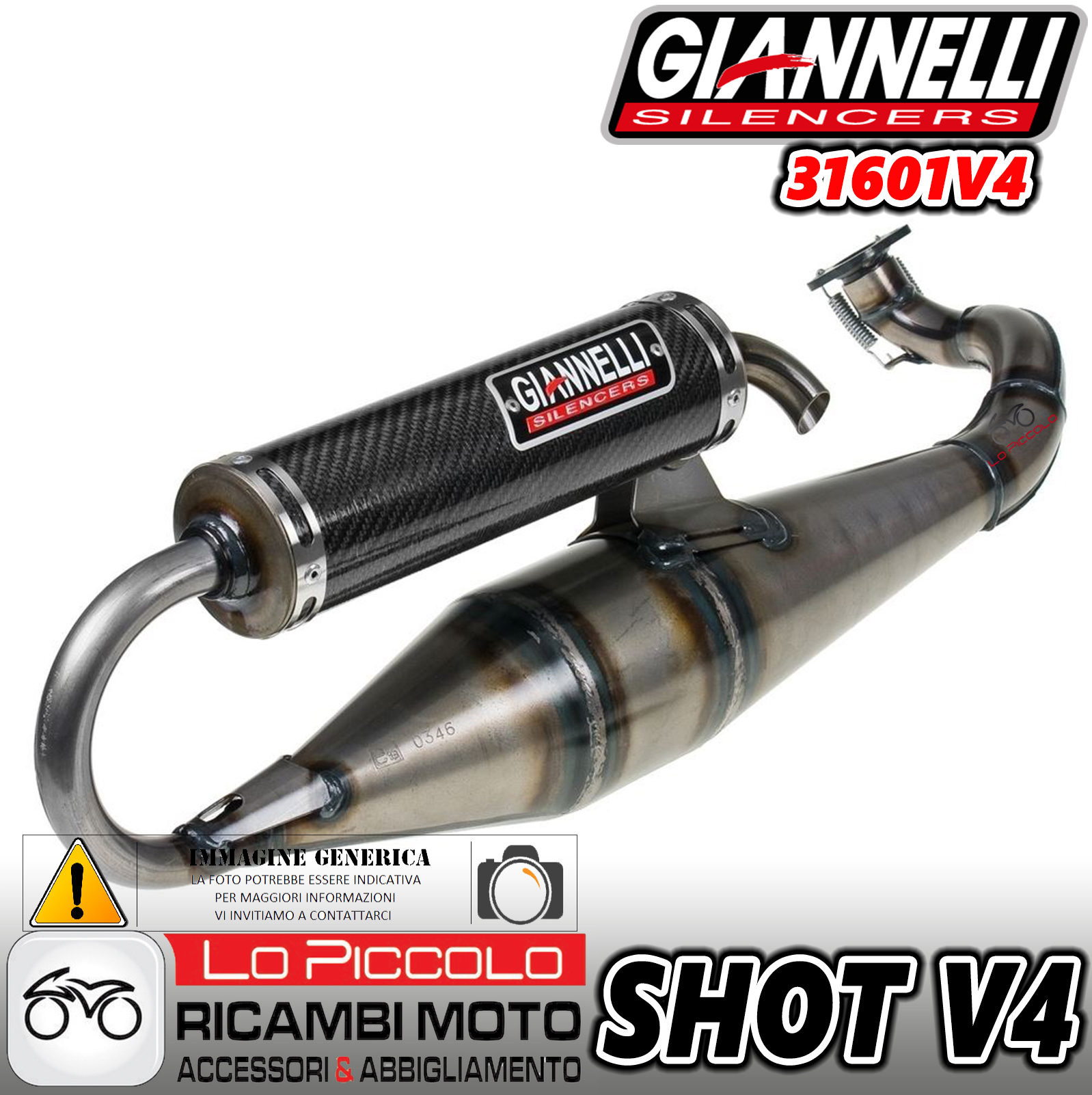 31601V4 MARMITTA GIANNELLI SHOT V4 MINARELLI ORIZZONTALE AEROX F12