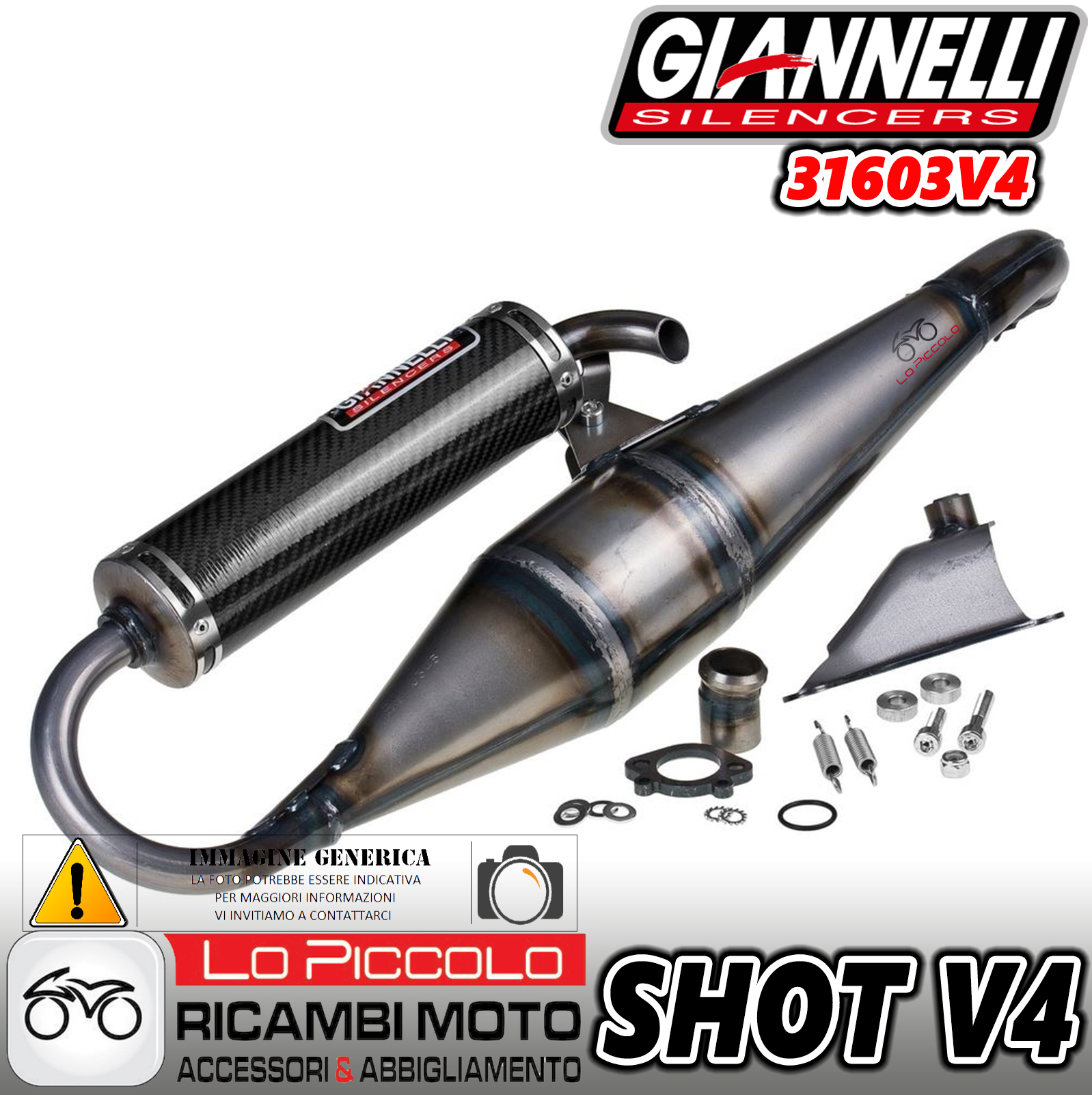 NUOVA MARMITTA GIANNELLI SHOT V4 PIAGGIO NRG NTT TYPHOON ZIP SP