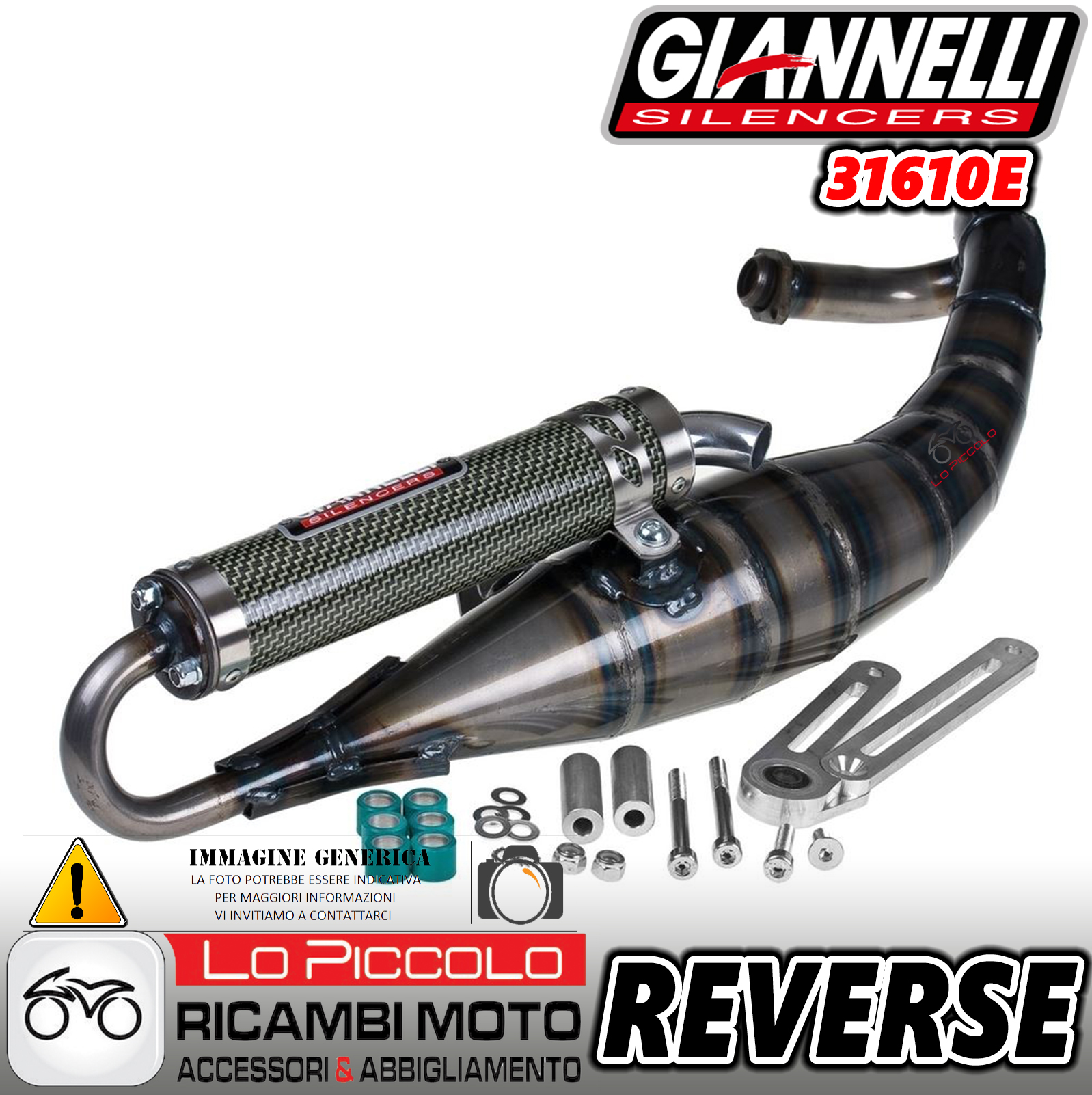 31610E Silencer Giannelli Homologated Exhaust Reverse Piaggio NRG MC2
