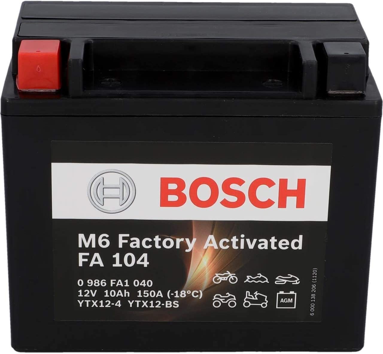 YTX12-BS BATTERIA BOSCH A GEL SIGILLATA TRIUMPH 865 THRUXTON 2004 - 2013 - Imagen 2 de 5