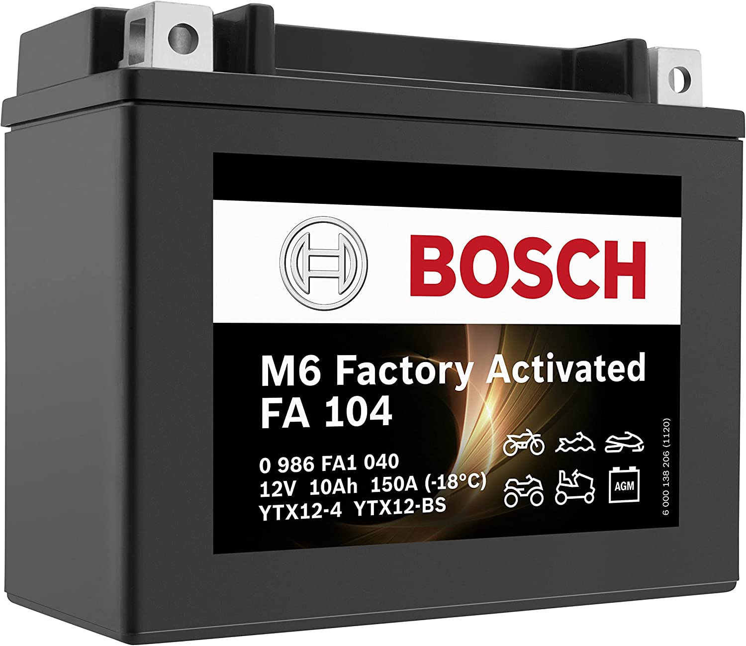 YTX12-BS BATTERIA BOSCH A GEL SIGILLATA TRIUMPH 865 THRUXTON 2004 - 2013 - Imagen 5 de 5