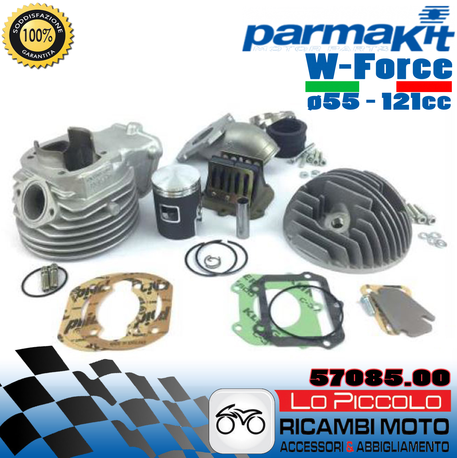 CILINDRO 121cc ø55 PARMAKIT W-FORCE LAMELLARE CORSA 51