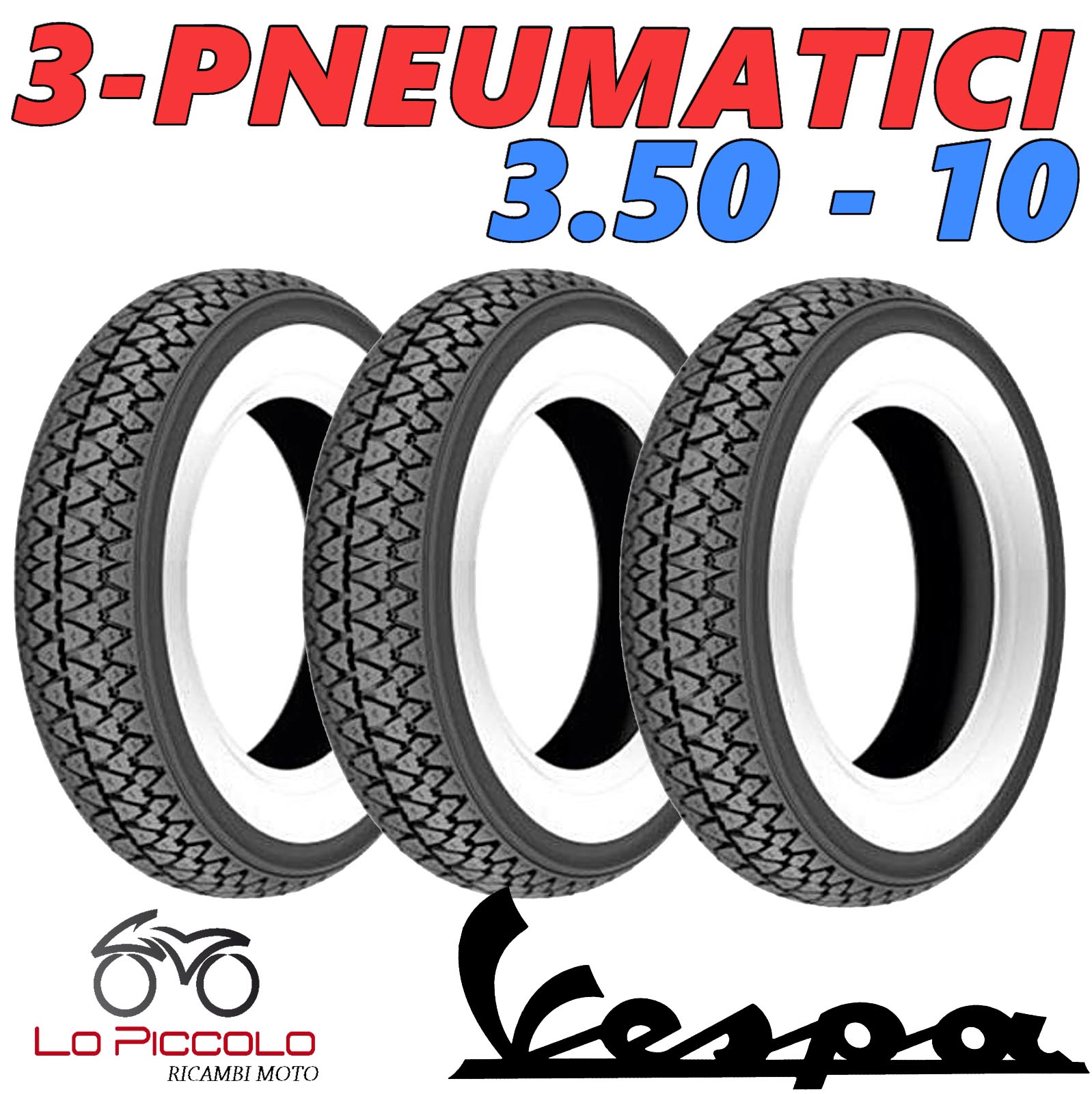 DUE Gomme Pneumatici Kenda K333 Fascia Bianca 3.50-10 - Foto 8