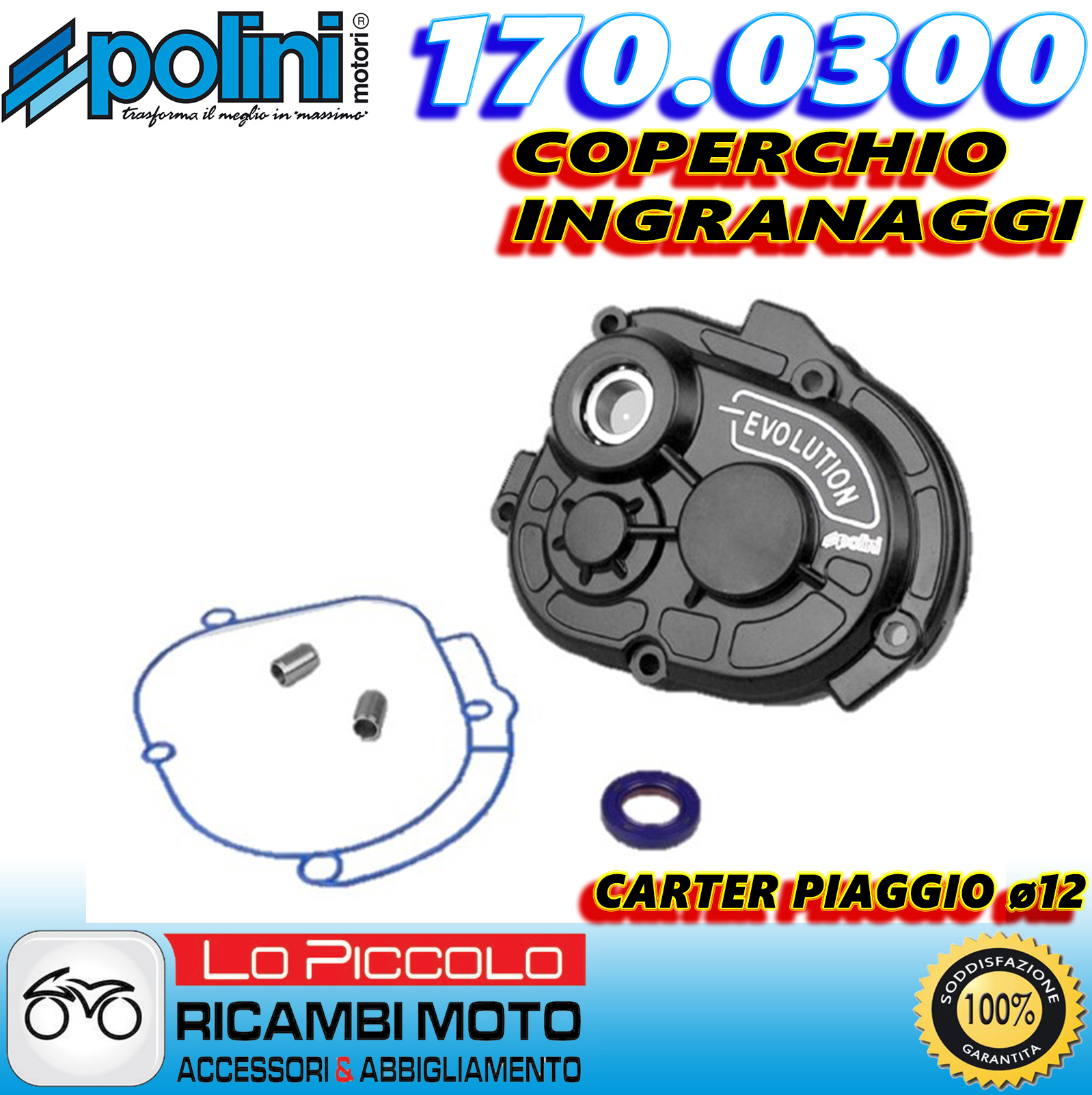 Abdeckung Zahnräder Evolution POLINI Gilera Ice 50