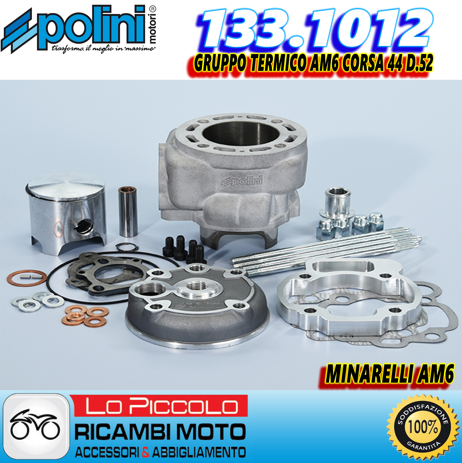 Minarelli Am6 Gruppo Polini KIT GRUPPO TERMICO CILINDRO POLINI